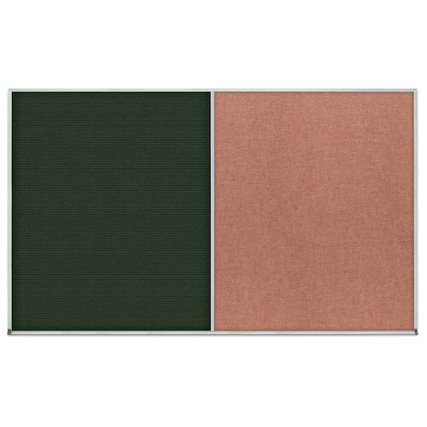 Triple Door Radius Corkboard, 72"x48", Bla, UV70055RC-BLACK-DBURGU